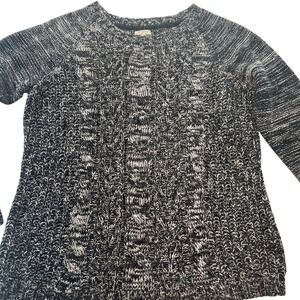 Sonoma Life Style Women's‎ Medium Black White Knit Sweater Long Sleeve